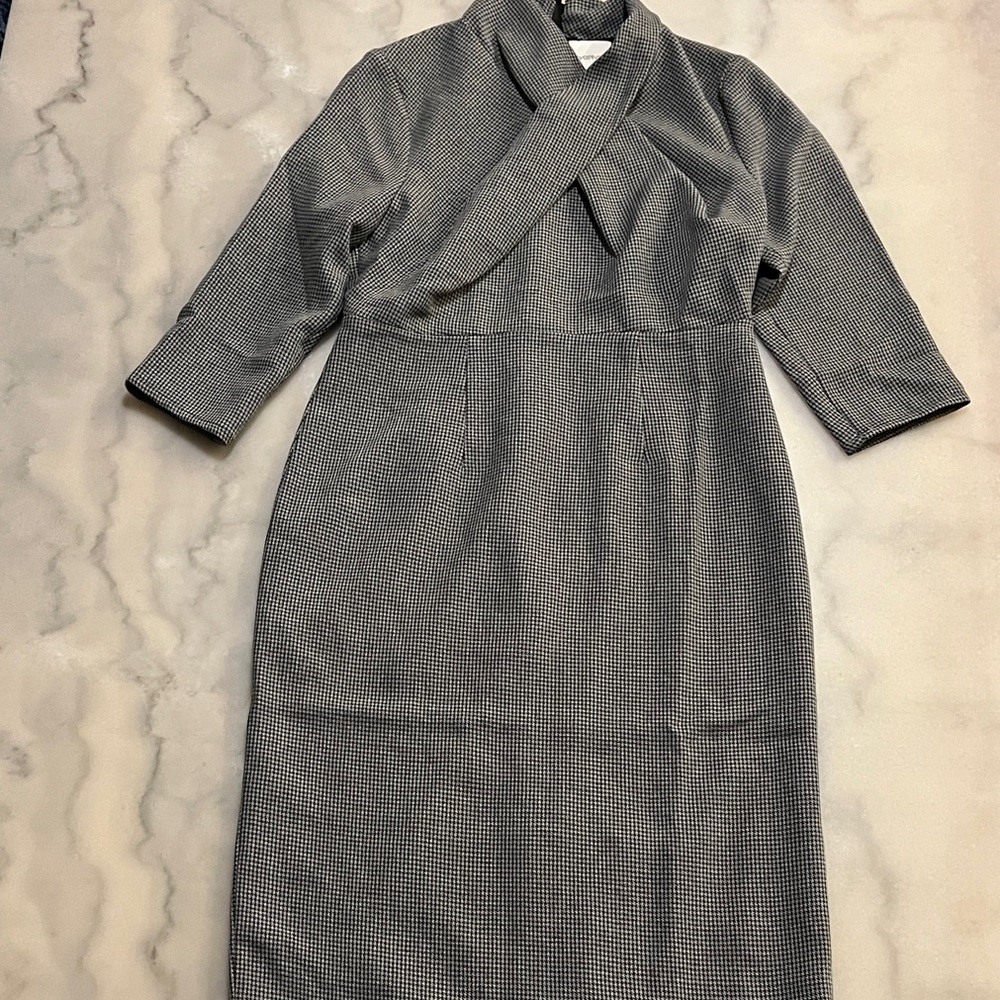 🎈3/4 Sleeve Gray Black Midi Dress🎁$20 Bundle up to 5 lbs Sale 📦 - Picture 1 of 14